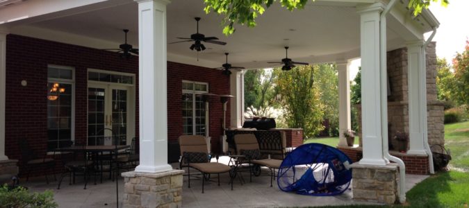 Covered Patio and Fireplace St. Louis