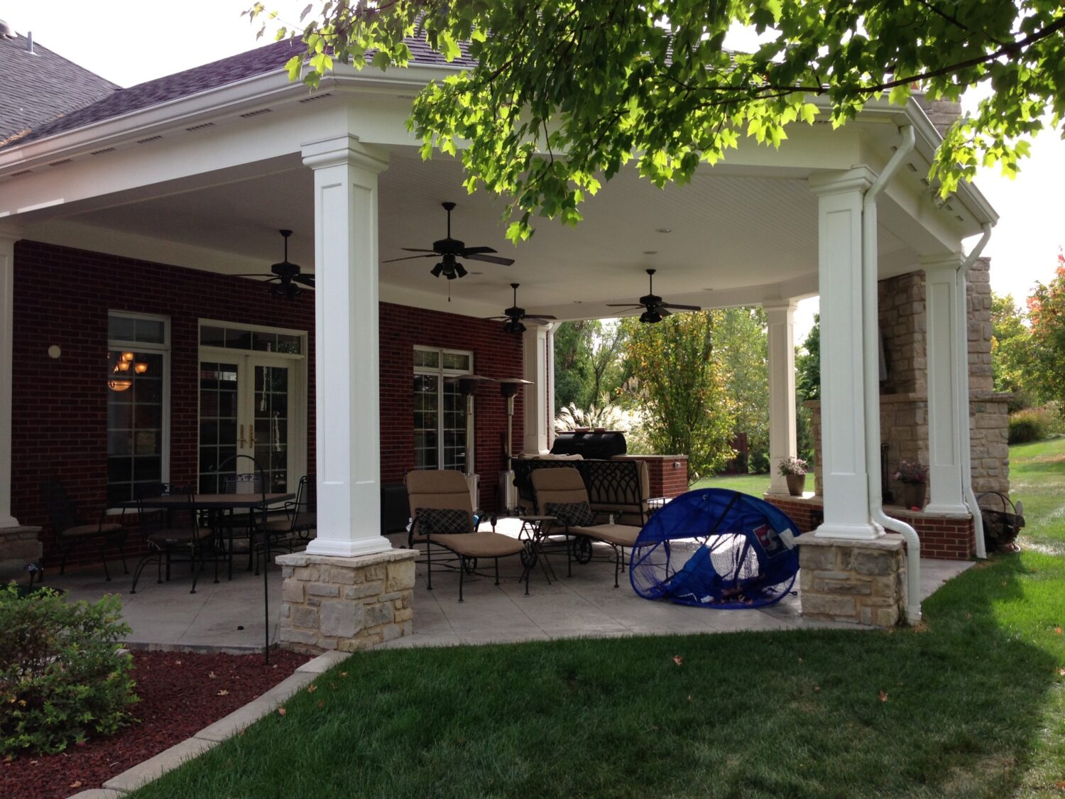 Covered Patio and Fireplace St. Louis