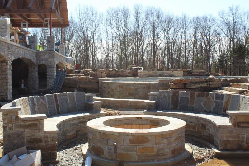outdoor fireplace stone